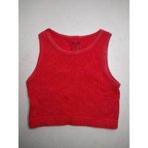 FREShWEAR Ribbed Seamless Crop Tank Top Red XSmall